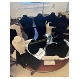 Group of jewelry display stands- burlap and