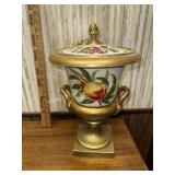 Antique Paris porcelain gilt urn form fruit