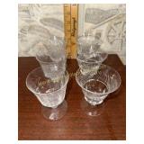 Etched crystal champagne glasses 14 total