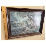 Framed vintage historical print
