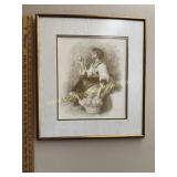 Framed Renoir lithograph print- The Orange Vendor
