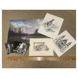 Art prints and William Faulkner postcards