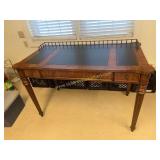 Modern leather inlay top mahogany writing desk-
