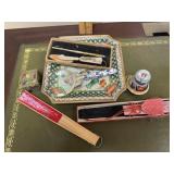 Vintage mother of pearl writing set with dip pen