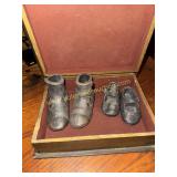 Ceramic baby shoes and book box
