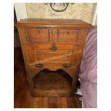 Antique drop front cabinet table