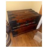 Antique flat top steamer trunk