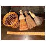 Vintage whisk garment/vanity brushes