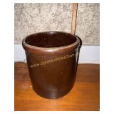 Brown stoneware crock