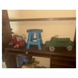 Wooden toys- cars and stool