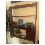 Wooden wall shelf contents not included