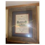Large framed home cross stitch