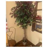 Artificial tree in stoneware churn