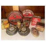 Vintage tins- salve, shoe polish, spices and more