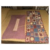 2 crochet seat blanket/table runner granny square