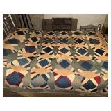 Heavy early hand stitched quilt- has some stains
