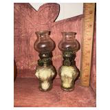 Pair of miniature oil lamps