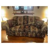 Navy floral tapestry style sofa very nice and