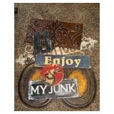 Group of wall decor and signs