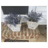 Pair of small concrete planters