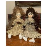 2 vintage porcelain dolls