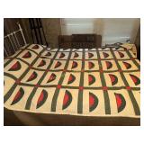 Vintage appliquï¿½ watermelon quilt- partially