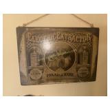 Vintage Paper advertising decoupage on wood