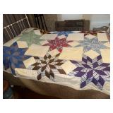 Vintage lonestar pattern quilt hand stitched