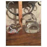2 rabbit paperweights