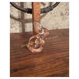 Small Fenton pink iridescent rabbit