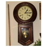 Vintage regulator wall clock gorgeous carved wood