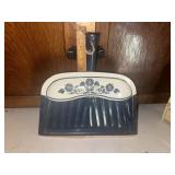 Vintage JV Reed blue floral metal dustpan