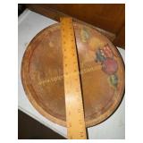 Vintage wooden hand painted fruit bowl