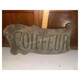Reproduction French hair salon sign Coiffeur