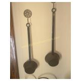 2 Primitive brass ladles