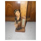 Vintage 1952 man with umbrella thermometer