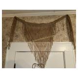 Vintage lace fringe shawl