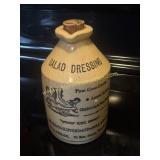 Stoneware salad dressing jar with store