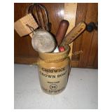 Chiswick crown soap stoneware jar with vintage