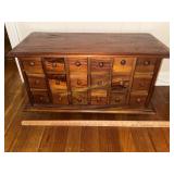 Beautiful antique 18 drawer table top apothecary