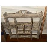 Painted what not shelf/hat rack