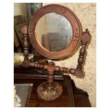 Vintage wood carved dresser/ shaving mirror