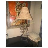 Bird on branch table lamp