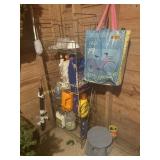 Shelf, stool and rack of garden chemicals