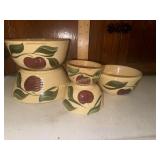 Watt pottery apple nesting bowls set of 4 & extra