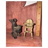 Cast iron Scottish terrier with top hat toothpick