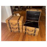 Stacking decorative suitcase boxes