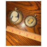 2 cameo ladies compacts