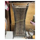 Iron and wicker umbrella stand
