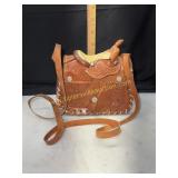 Vintage small leather saddle purse